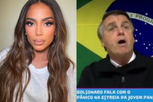 Presidente escreveu o nome da cantora errado. Anitta bloqueia Bolsonaro no Twitter após interação irônica do presidente