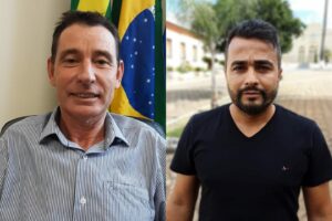 prefeito Ângelo da Paz (à esquerda) e o vice-prefeito, Cláudio Tavares (à direita)