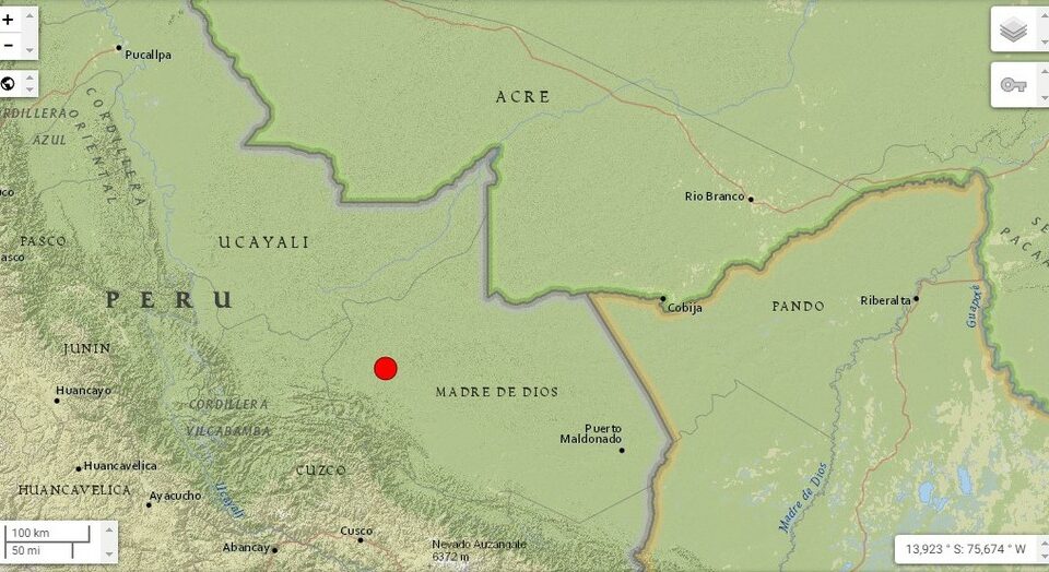 Terremoto de magnitude 5.7 no Peru é sentido no Norte do Brasil