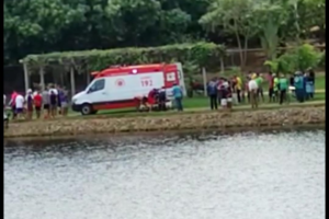 Homem morre afogado no lago Sussuapara, em Bela Vista (Foto: Reprodução/ Assessoria CBM)