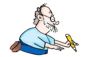 Desenho do cartunista Nani representando a ele mesmo que servia de logo em seu site pessoal - Reprodução