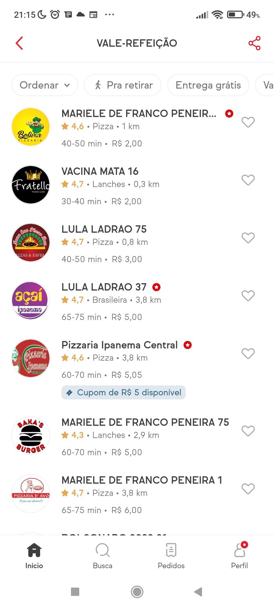 iFood tem nomes de restaurantes trocados por frases pró-Bolsonaro e ataques políticos