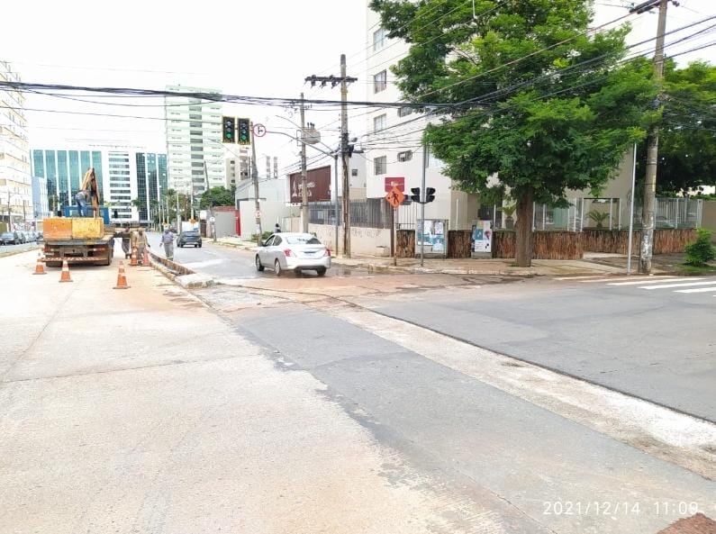 O trecho da Rua 84, interditado para obras do BRT no Setor Sul, em Goiânia, foi liberado na terça-feira (14). (Foto: divulgação/SMM)