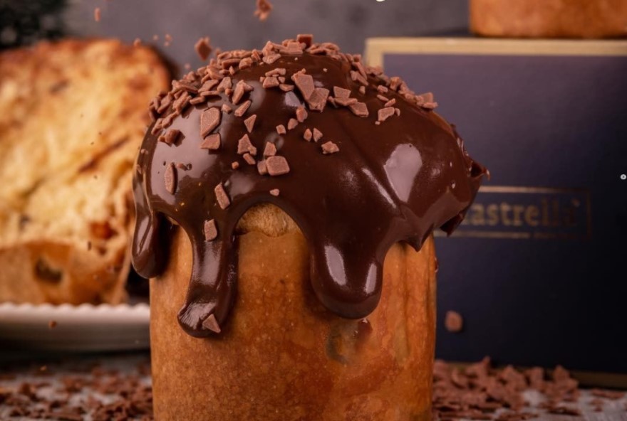 Mini panetone com brigadeiro de cacau belga 