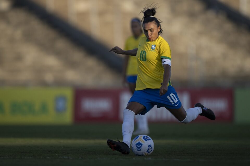Marta em partida da seleção brasileira feminina