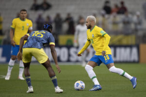 Neymar durante partida pela seleção Brasileira