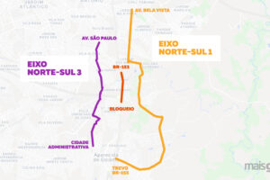 Mapa de rotas alternativas à BR-153 em Aparecida (Imagem: Niame Loiola)