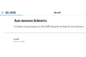 Site El País encerra suas atividades no Brasil