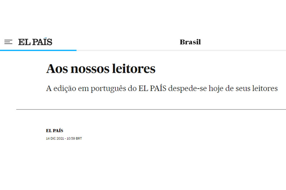 Site El País encerra suas atividades no Brasil