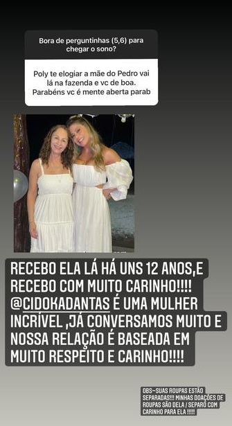 Poliana Rocha publica foto com ex-esposa de Leonardo: "já conversamos muito"