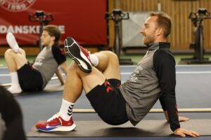 Christian Eriksen durante treino físico