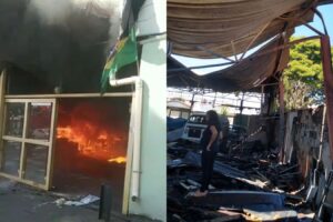 Moradores recolhem doações para reconstruir loja destruída por incêndio em Goiânia