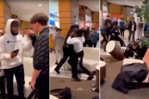 Um branco e um negro brigaram em shopping dos EUA; a polícia algemou só um deles
