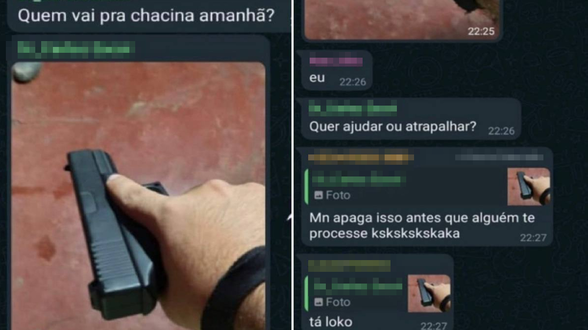 Adolescente é apreendido após enviar foto de arma em grupo da escola e prometer chacina