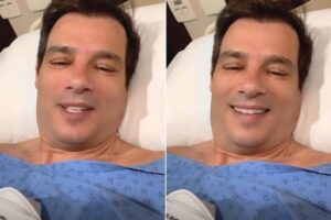 Celso Portiolli faz vídeos no hospital em tratamento contra câncer na bexiga