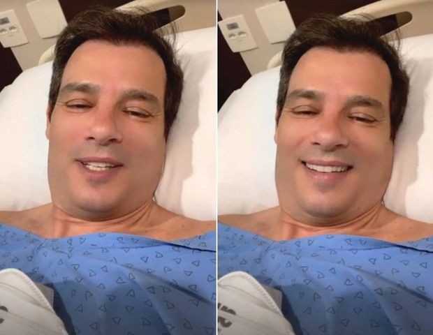 Celso Portiolli faz vídeos no hospital em tratamento contra câncer na bexiga