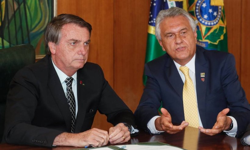 Jair Bolsonaro e Ronaldo Caiado, em reunião no Palácio do Planalto em 2019