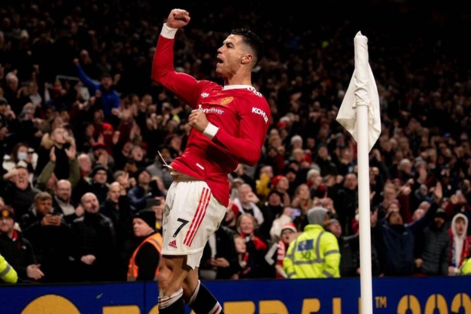 Cristiano Ronaldo celebrando gol contra o Brighton