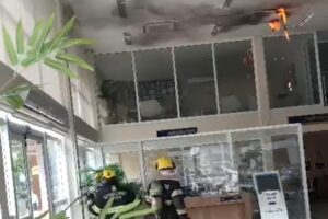 Imobiliária pega fogo no setor Bueno em Goiânia