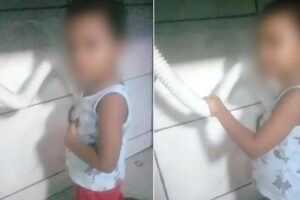 Criança de três anos prende o braço no cano da pia em Inhumas (GO)