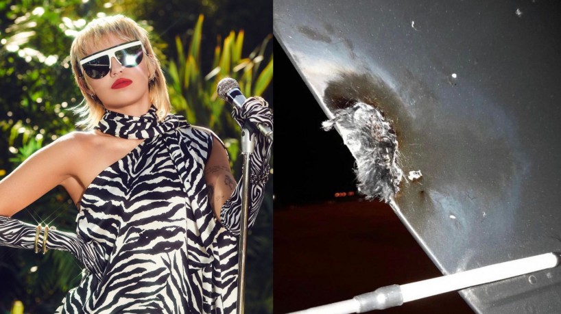 Avião de Miley Cyrus é atingido por raio e faz pouso de emergência