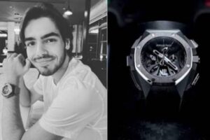 Filho de Faustão, João Silva, usa relógio de ouro e titânio que custa R$ 1,2 milhão