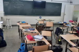 Interior da sala de aula do Colégio Floresta, na Zona Leste de São Paulo, onde estudante foi atingida por facadas. — Foto: Acervo pessoal