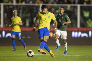 Lucas Paquetá autor do primeiro gol do Brasil contra a Bolívia