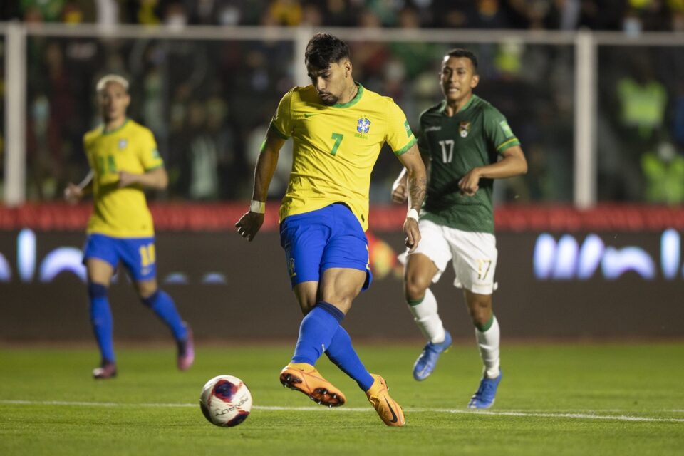 Lucas Paquetá autor do primeiro gol do Brasil contra a Bolívia