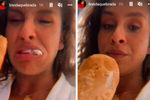Artista disse que alimento estava podre; assista. BBB 22: Lina publica vídeo cuspindo pão e fãs apontam indireta para Arthur Aguiar