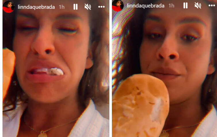 Artista disse que alimento estava podre; assista. BBB 22: Lina publica vídeo cuspindo pão e fãs apontam indireta para Arthur Aguiar