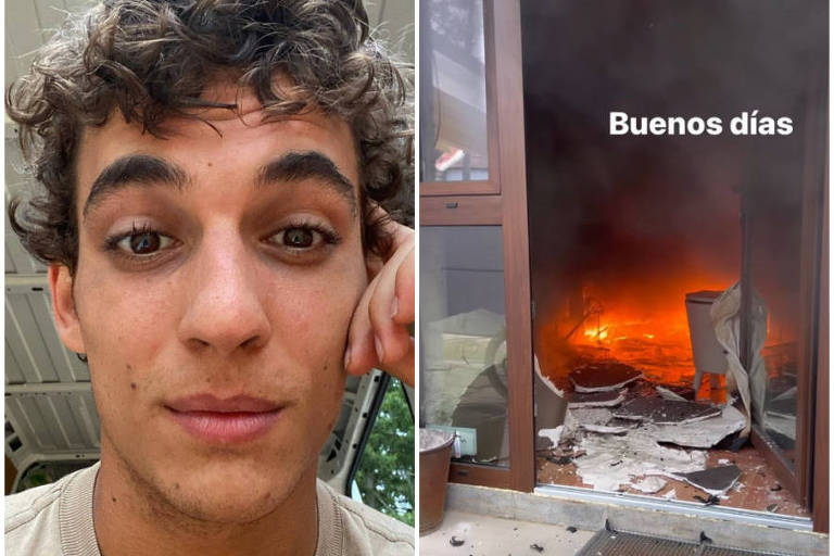 Ator compartilhou os vídeos no Instagram nesta sexta (8). Miguel Herrán, de 'Elite', chora ao mostrar incêndio em sua casa; vídeo