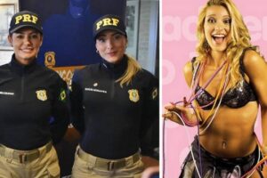 Silmara Miranda posou com Michelle Bolsonaro num evento em Brasília. Policial rodoviária federal, ex-loira do Tchan será candidata a deputada