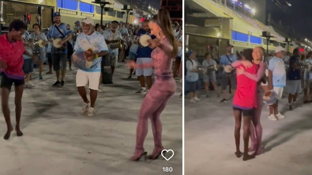 Sabrina Sato samba em ensaio com catadora de latinha que viralizou na Sapucaí; vídeo