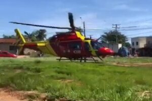 Helicóptero usado para resgate