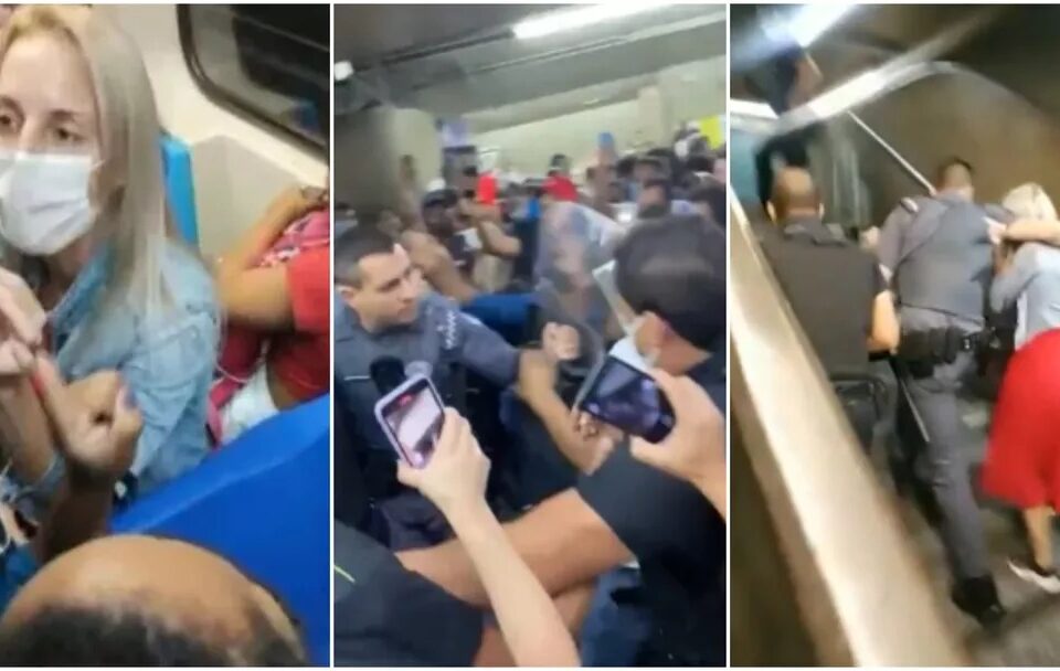 Uma mulher branca associou o cabelo de uma passageira negra a doenças e gerou revolta no metrô de São Paulo, na tarde de segunda-(2). (Foto: reprodução)