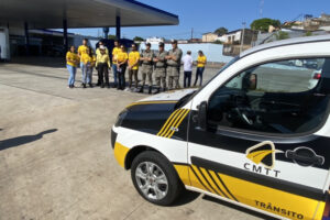 Lançamento da campanha contou com a presença da Polícia Militar (Foto: Jonathan Cavalcante/Mais Goiás)